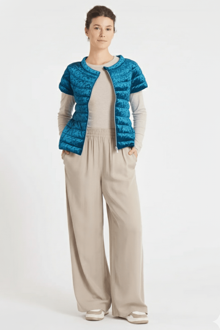 The St Ives | Velour | Down Vest | Indigo – Cotes of London