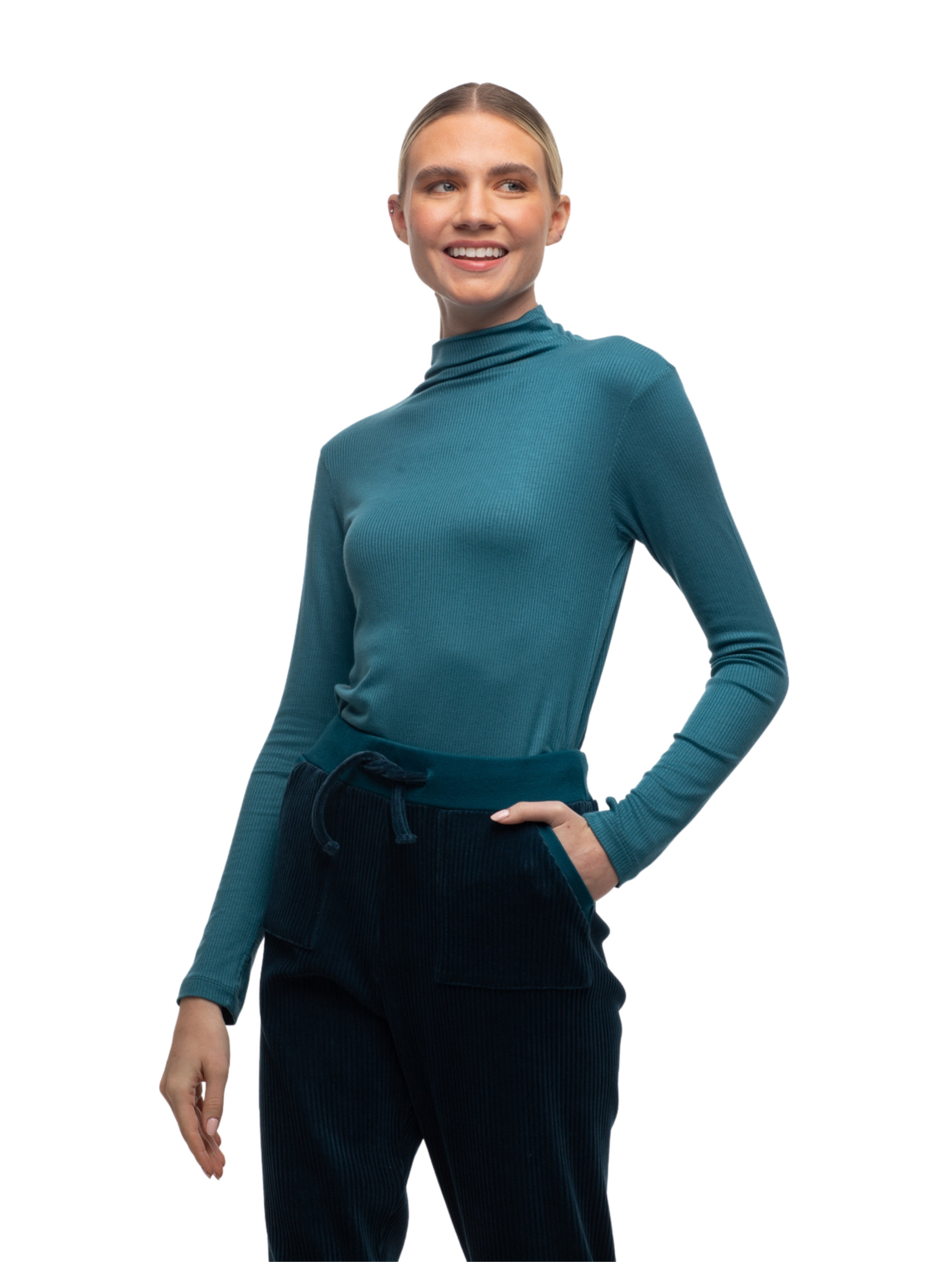 The Ludlow Long Sleeve - Eco CHIC Mock Neck Top – Cotes London