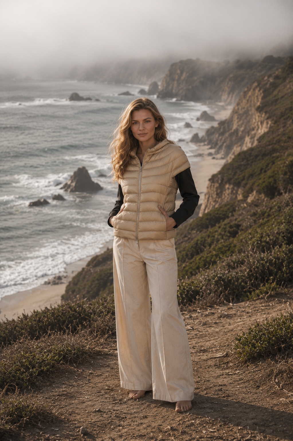 The St Ives | Down Vest | Taupe - Cotes of London