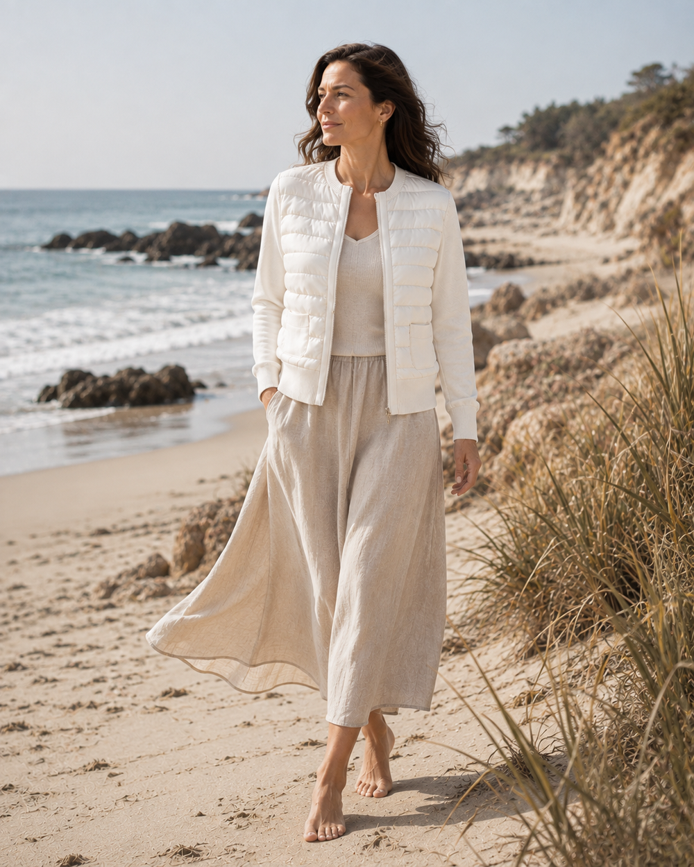 The Duchess | Down / Wool Jacket | Ivory - Cotes of London