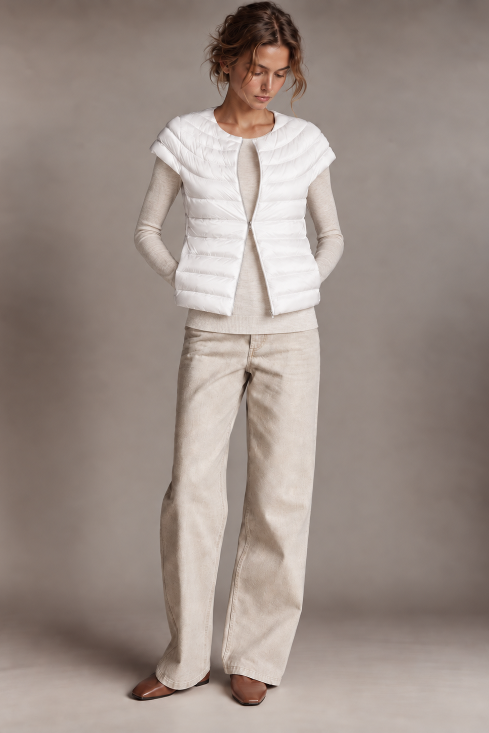 The St Ives | Down Vest | Ivory - Cotes of London
