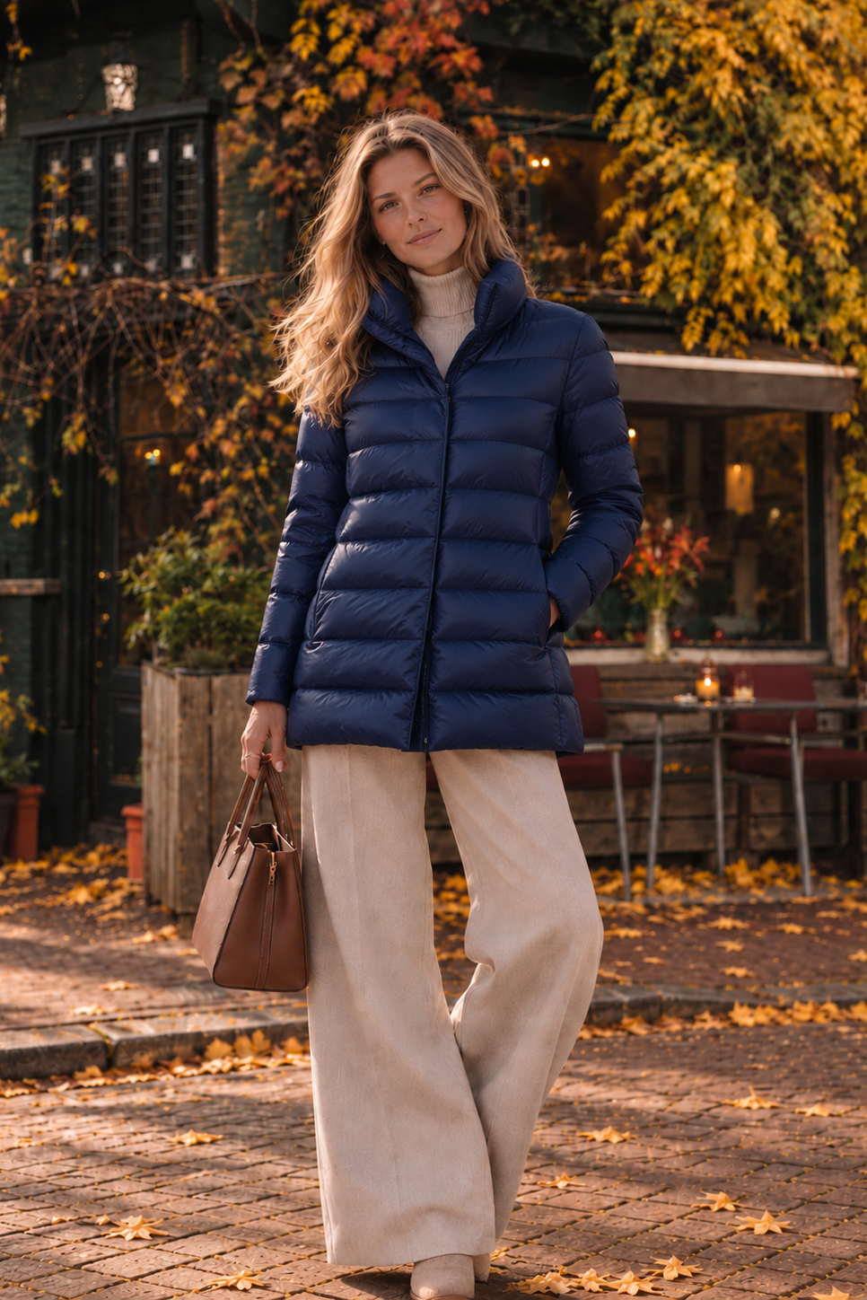 The Chelsea A - frame | Down Coat | Ink Navy - Cotes of London