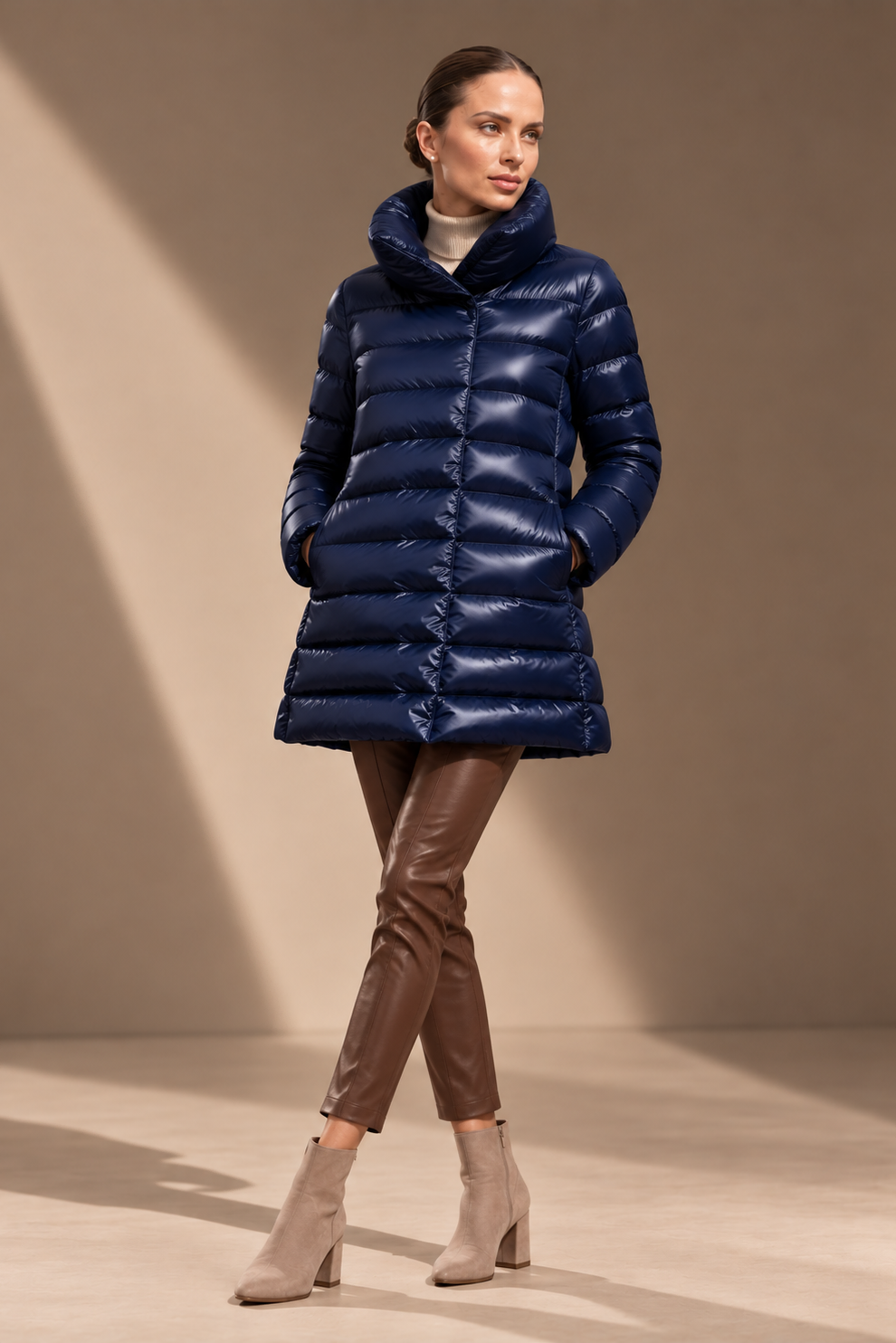 The Chelsea A - frame | Down Coat | Ink Navy - Cotes of London