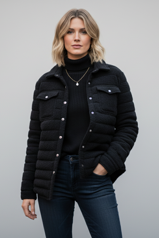 The Harrow Micro Sherpa | Down Shirt | Midnight Black