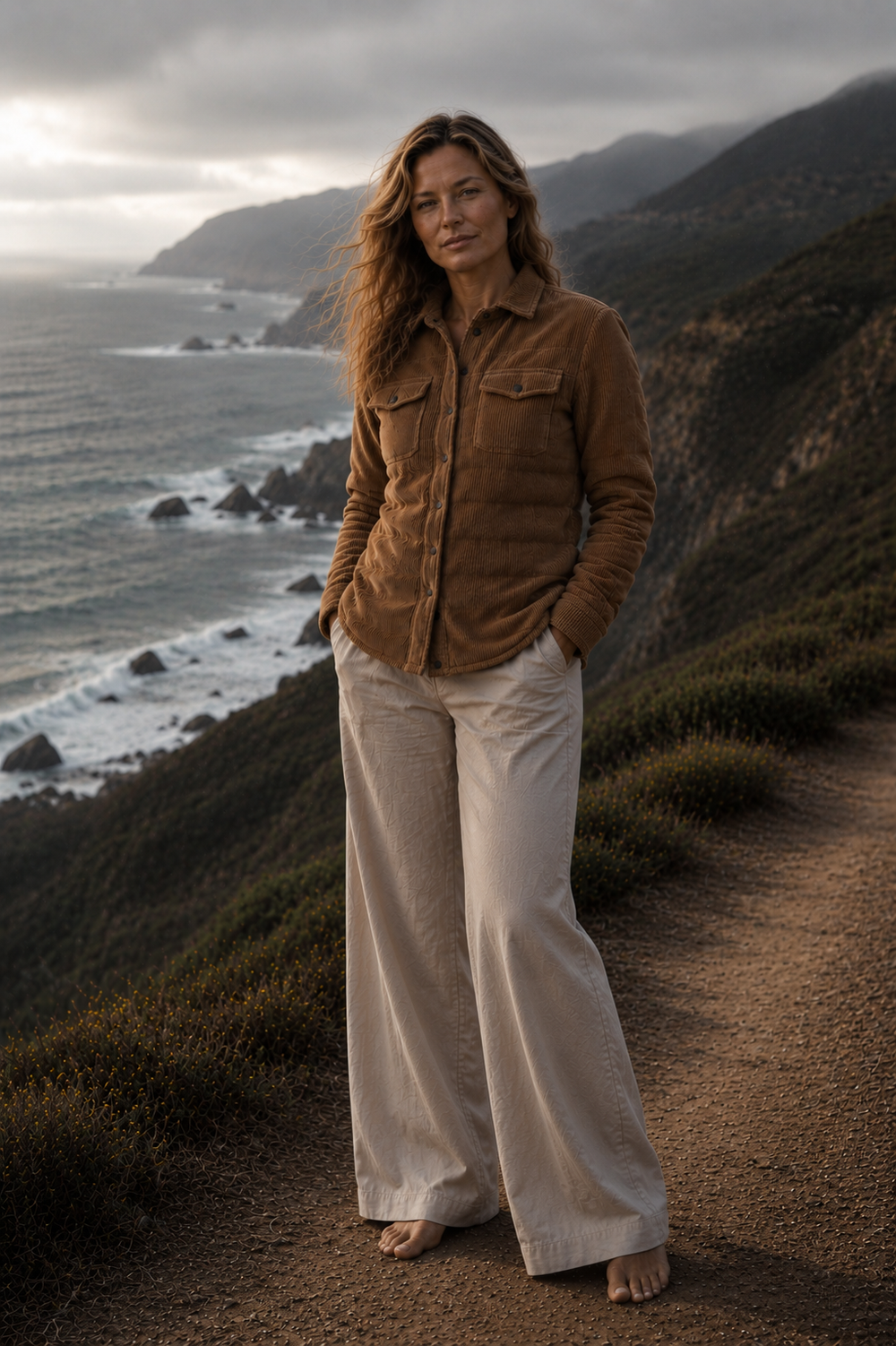 The Harrow Corduroy | Down Shirt | Camel - Cotes of London