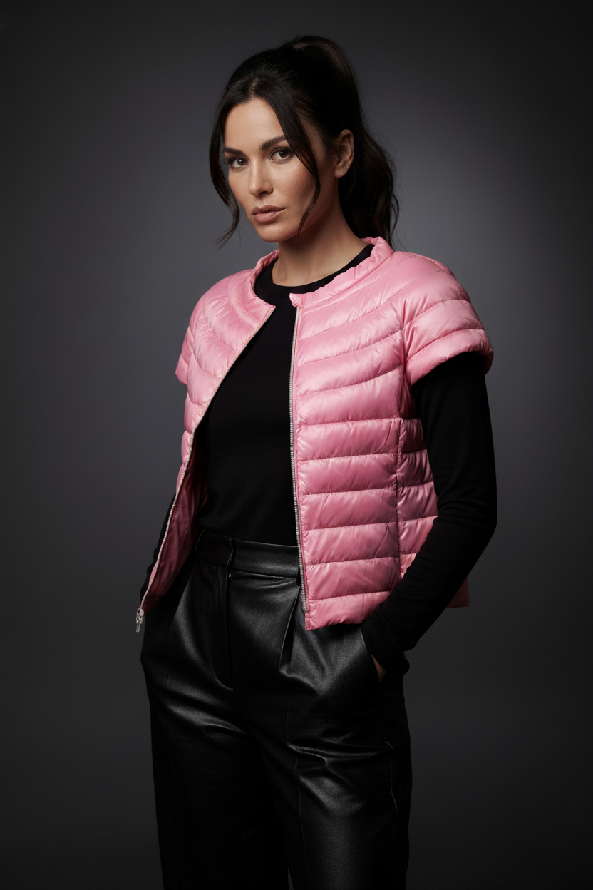 The St Ives | Down Vest | Bubble Gum Pink