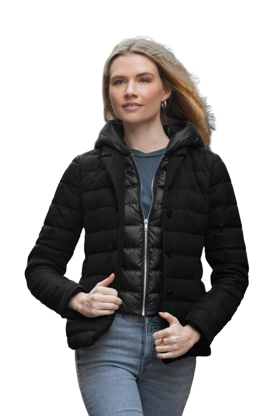 The Devon 2-1 Down Jacket with removable hood - Warehouse 60% Sale, Final sale, no exchanges or returns Cotes of London