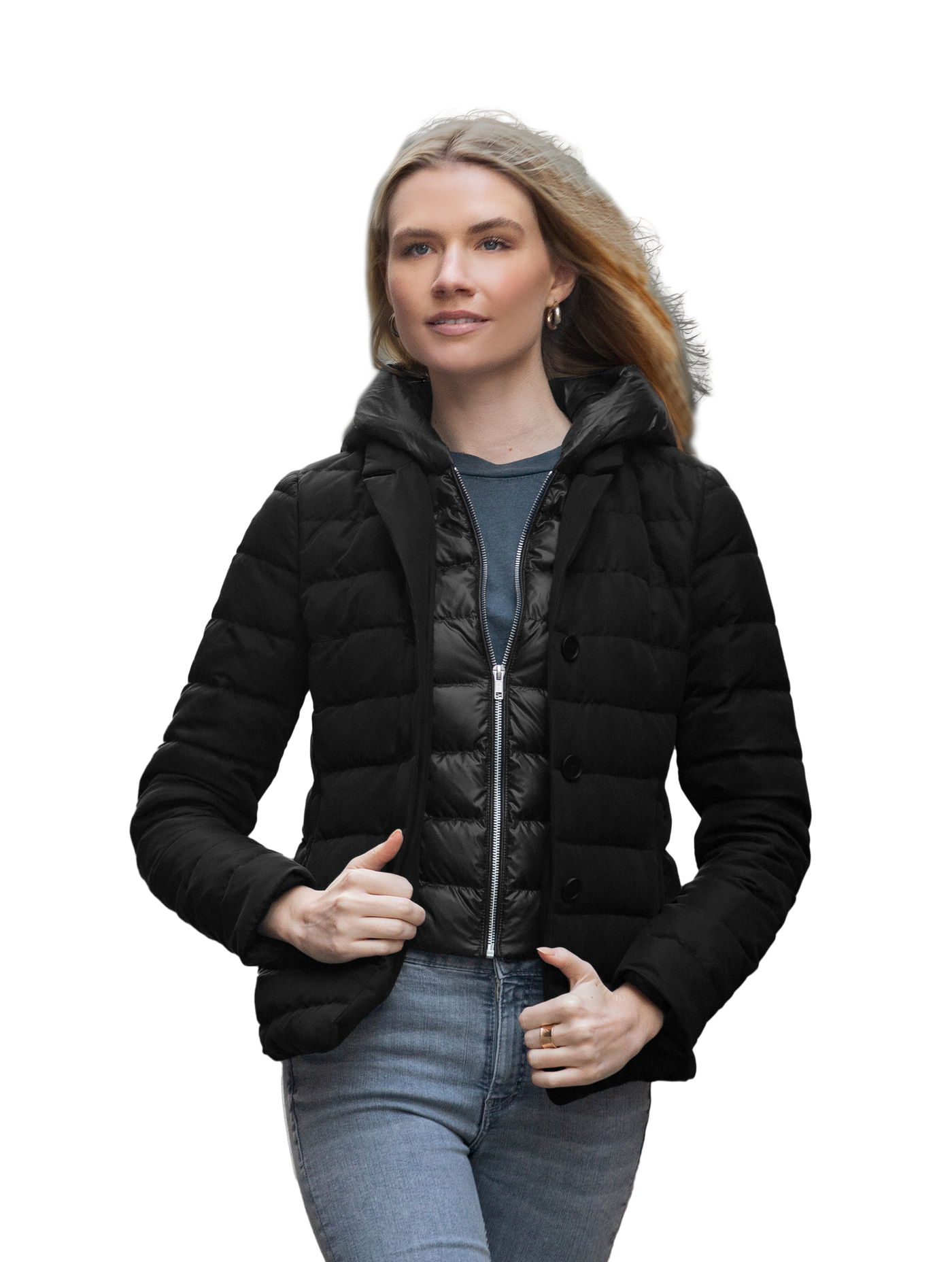 The Devon 2-1 Down Jacket with removable hood - Warehouse 60% Sale, Final sale, no exchanges or returns