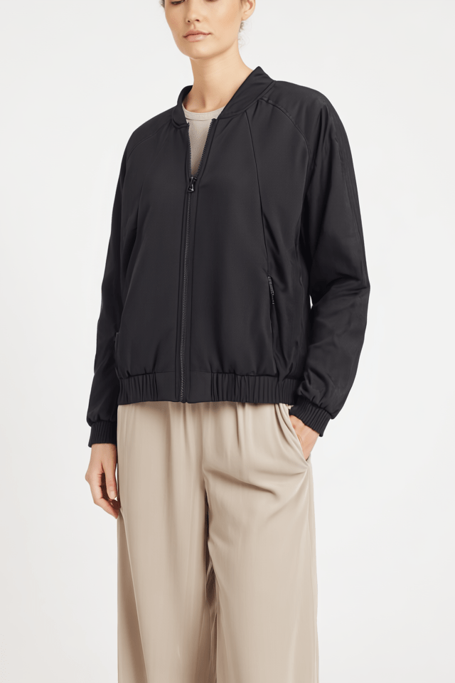 The Abby | Recycled & Reversible Bomber | Black / Ecru - Cotes of London