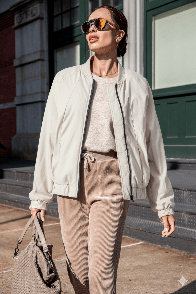 The Abby | Recycled & Reversible Bomber | Black / Ecru - Cotes of London