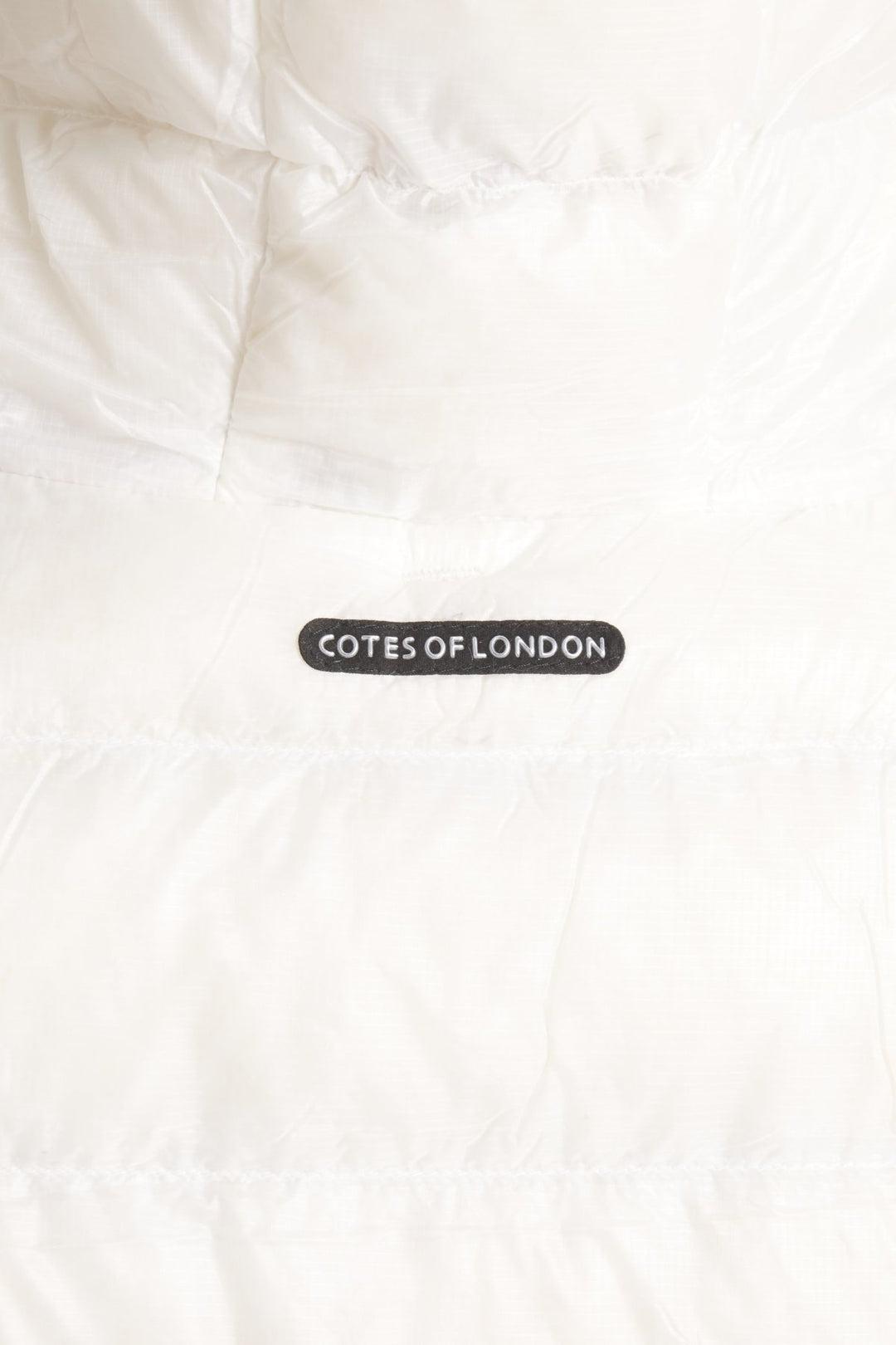 The Camden | Long Hooded Down Vest | Ivory - Cotes of London