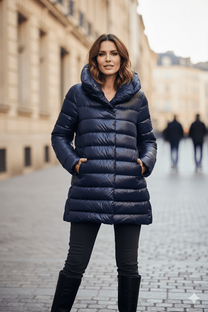 The Chelsea A - frame | Down Coat | Ink Navy - Cotes of London