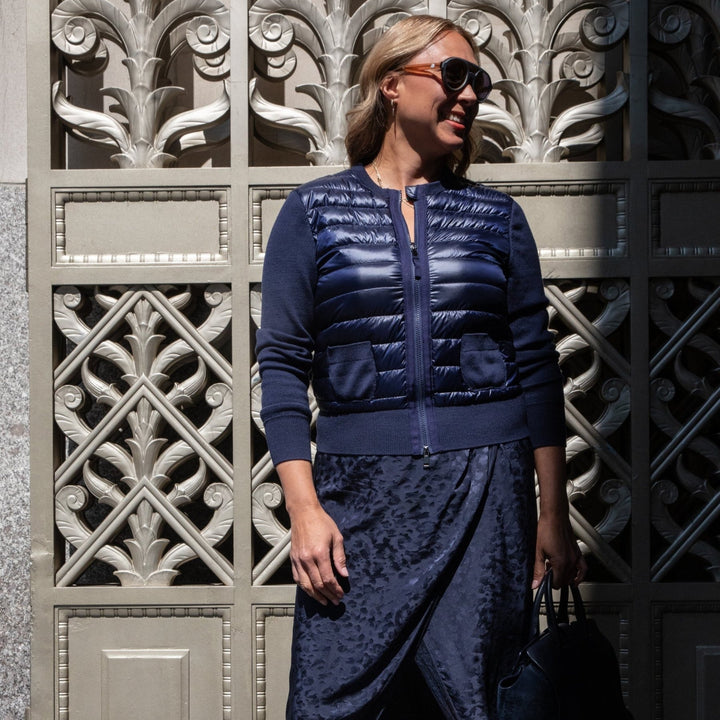 The Duchess | Down / Wool Jacket | Navy - Cotes of London