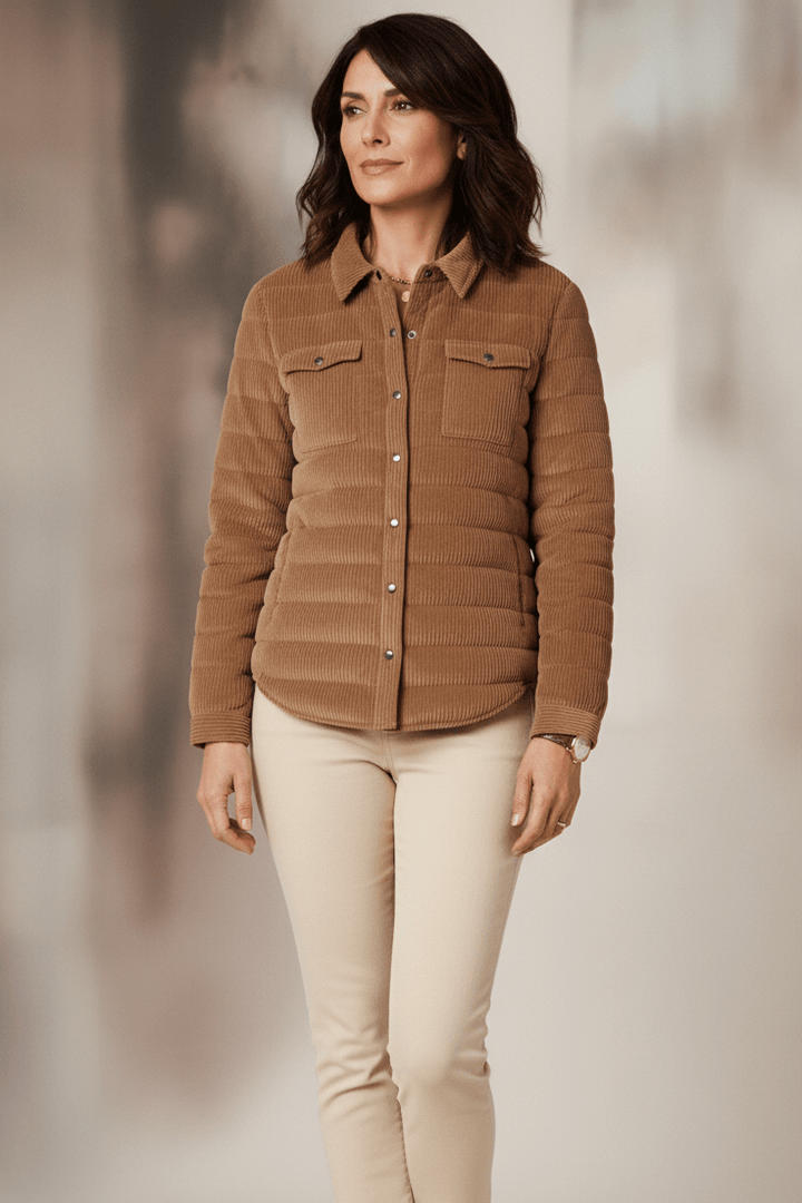 The Harrow Corduroy | Down Shirt | Camel - Cotes of London