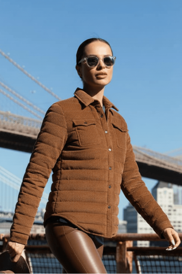 The Harrow Corduroy | Down Shirt | Camel - Cotes of London