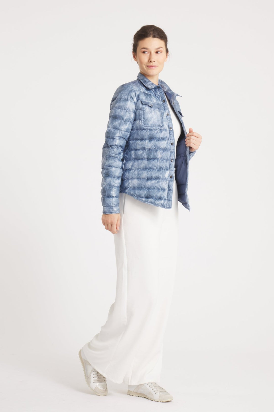 The Harrow Royale | Down Shirt | Blue Jean Print - Cotes of London