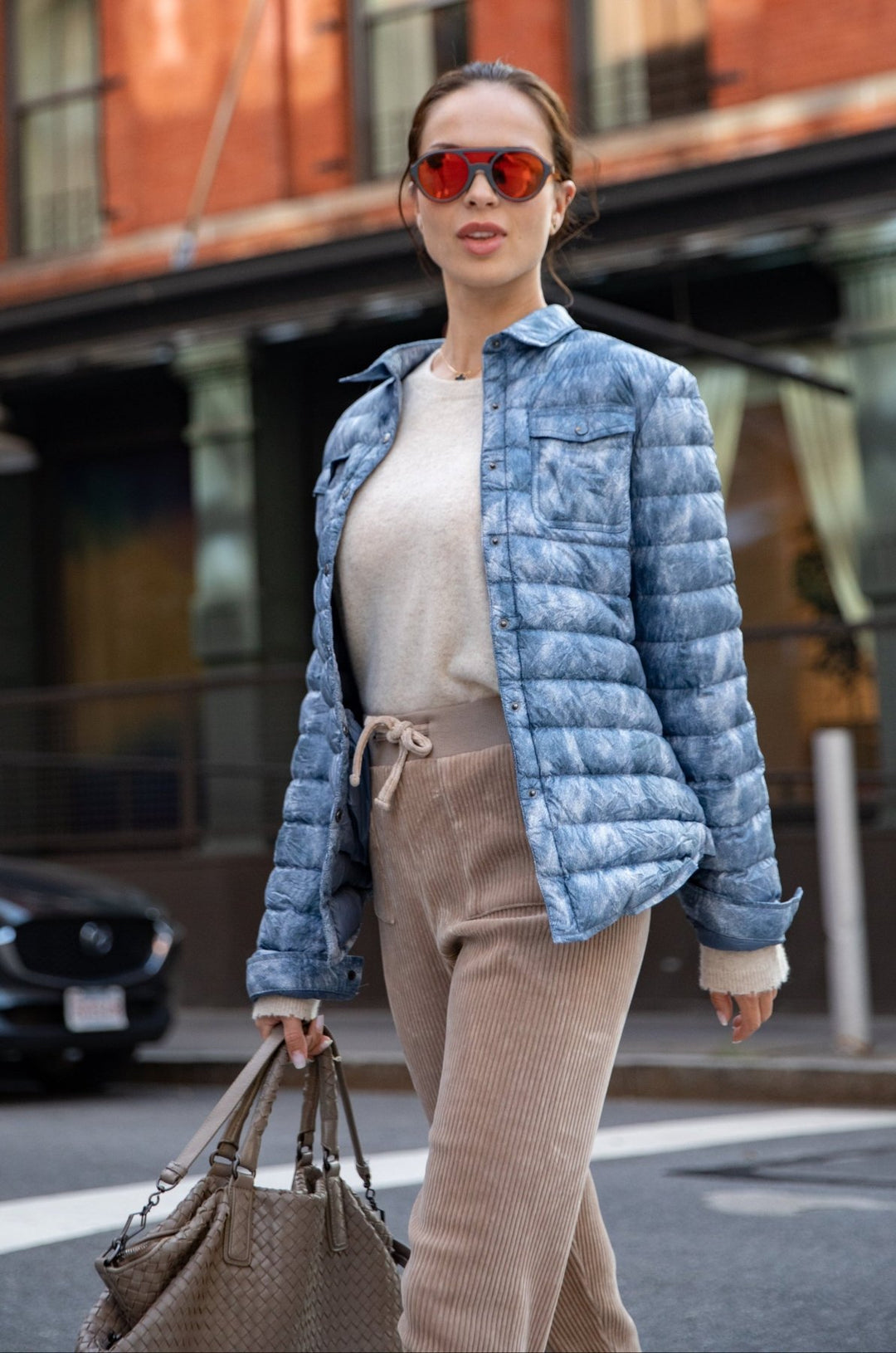 The Harrow Royale | Down Shirt | Blue Jean Print - Cotes of London