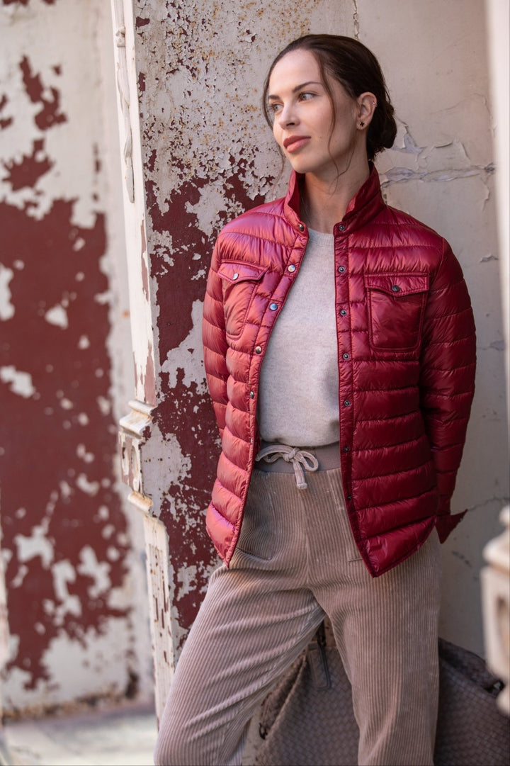 The Harrow Royale | Down Shirt | Bordeaux - Cotes of London