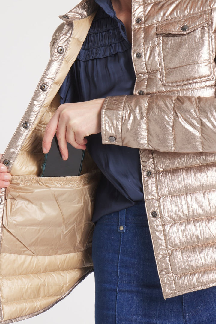 The Harrow Royale | Down Shirt | Metallic Gold - Cotes of London