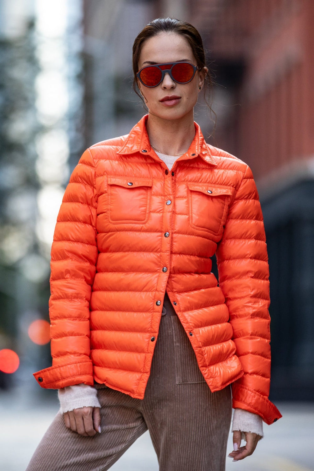 The Harrow Royale | Down Shirt | Orange - Cotes of London