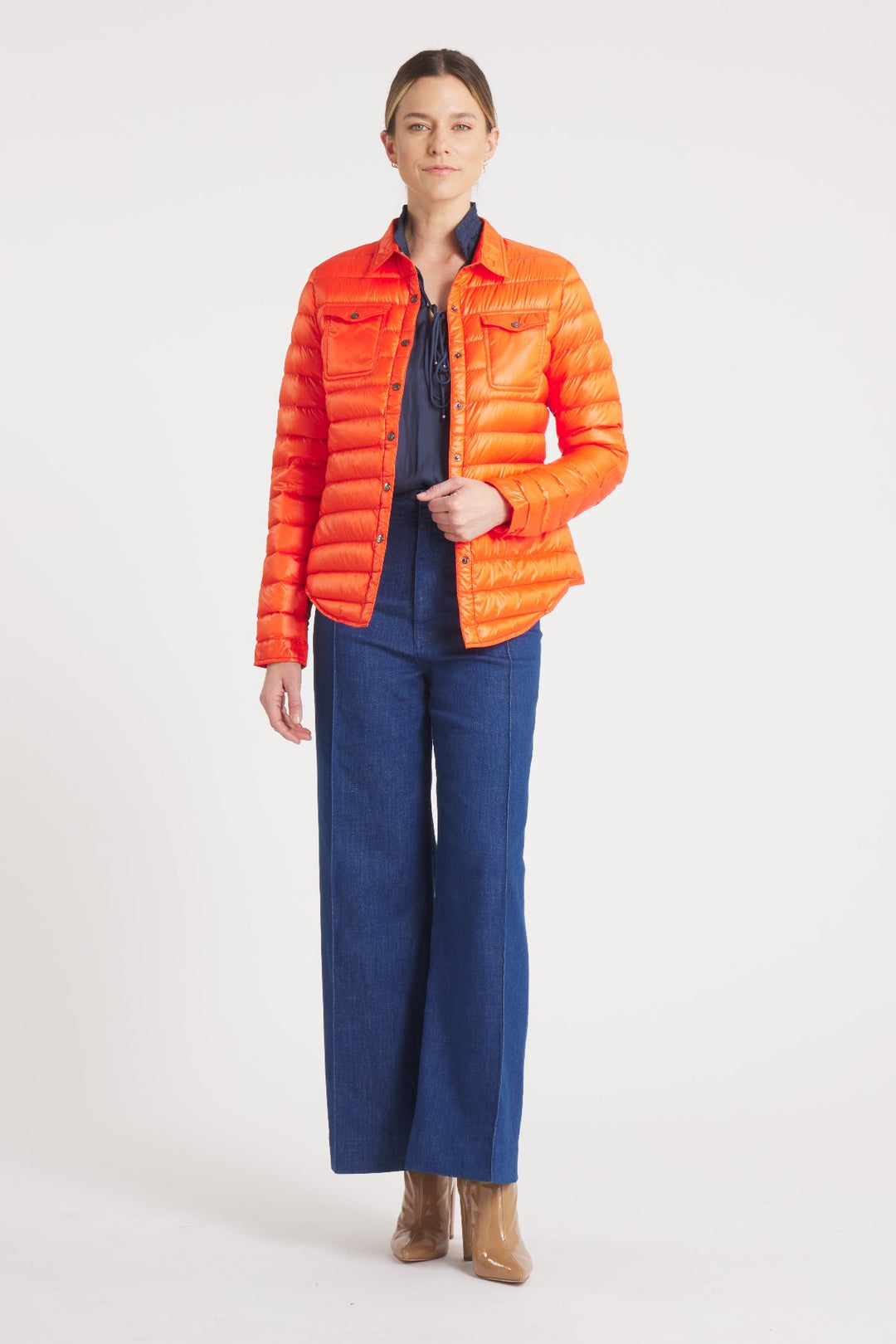 The Harrow Royale | Down Shirt | Orange - Cotes of London