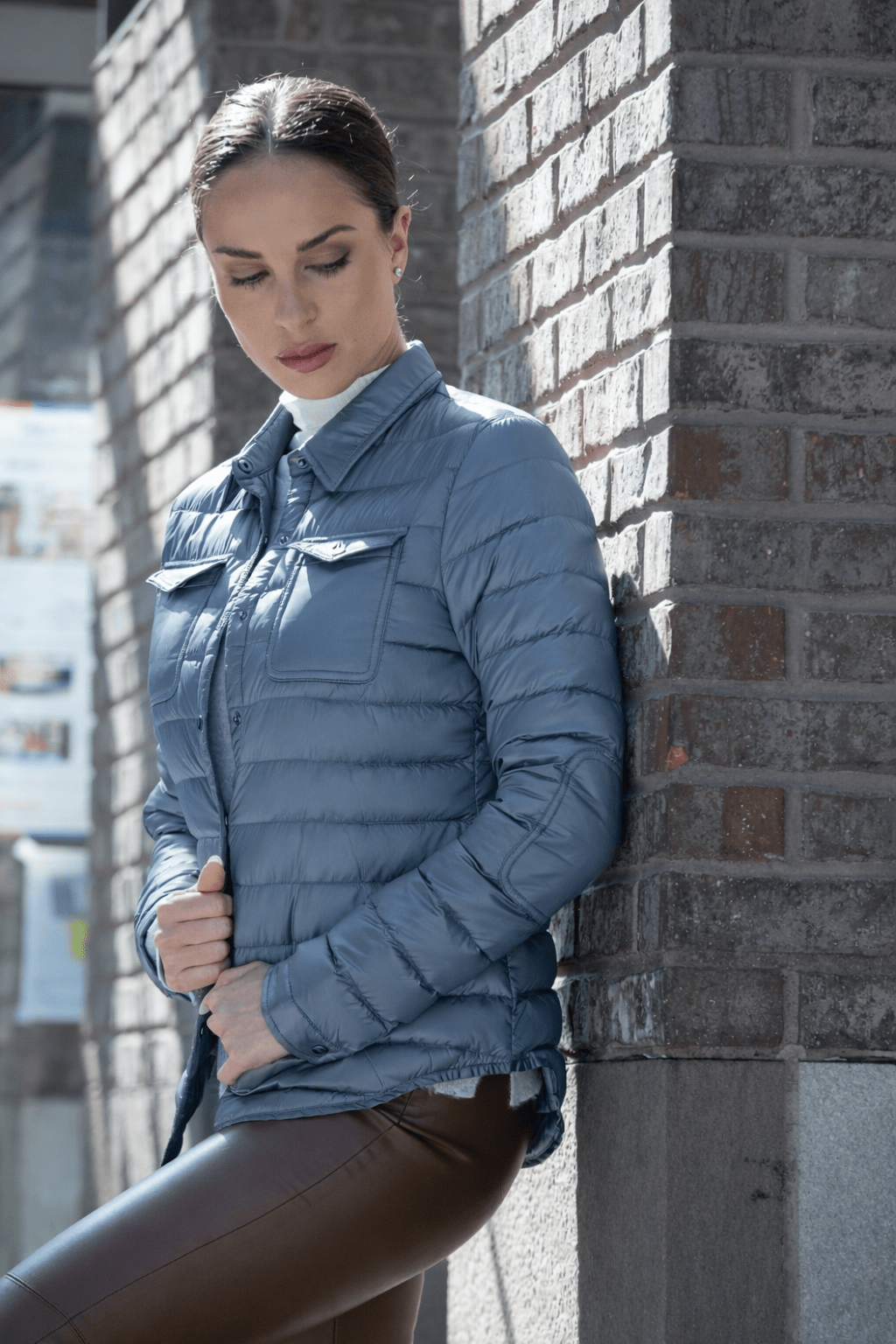 The Harrow Royale | Down Shirt | Steel Blue - Cotes of London
