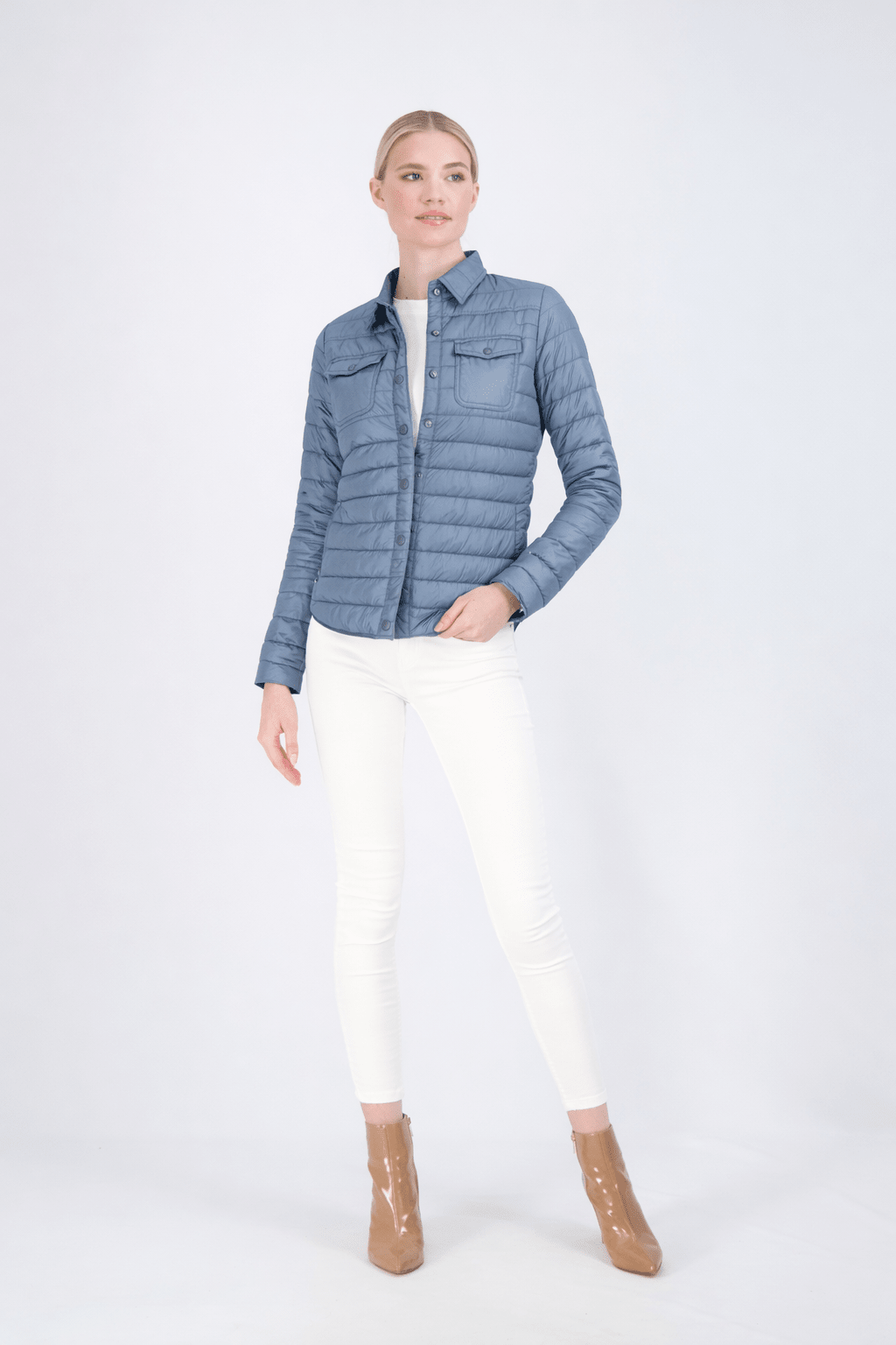 The Harrow Royale | Down Shirt | Steel Blue - Cotes of London