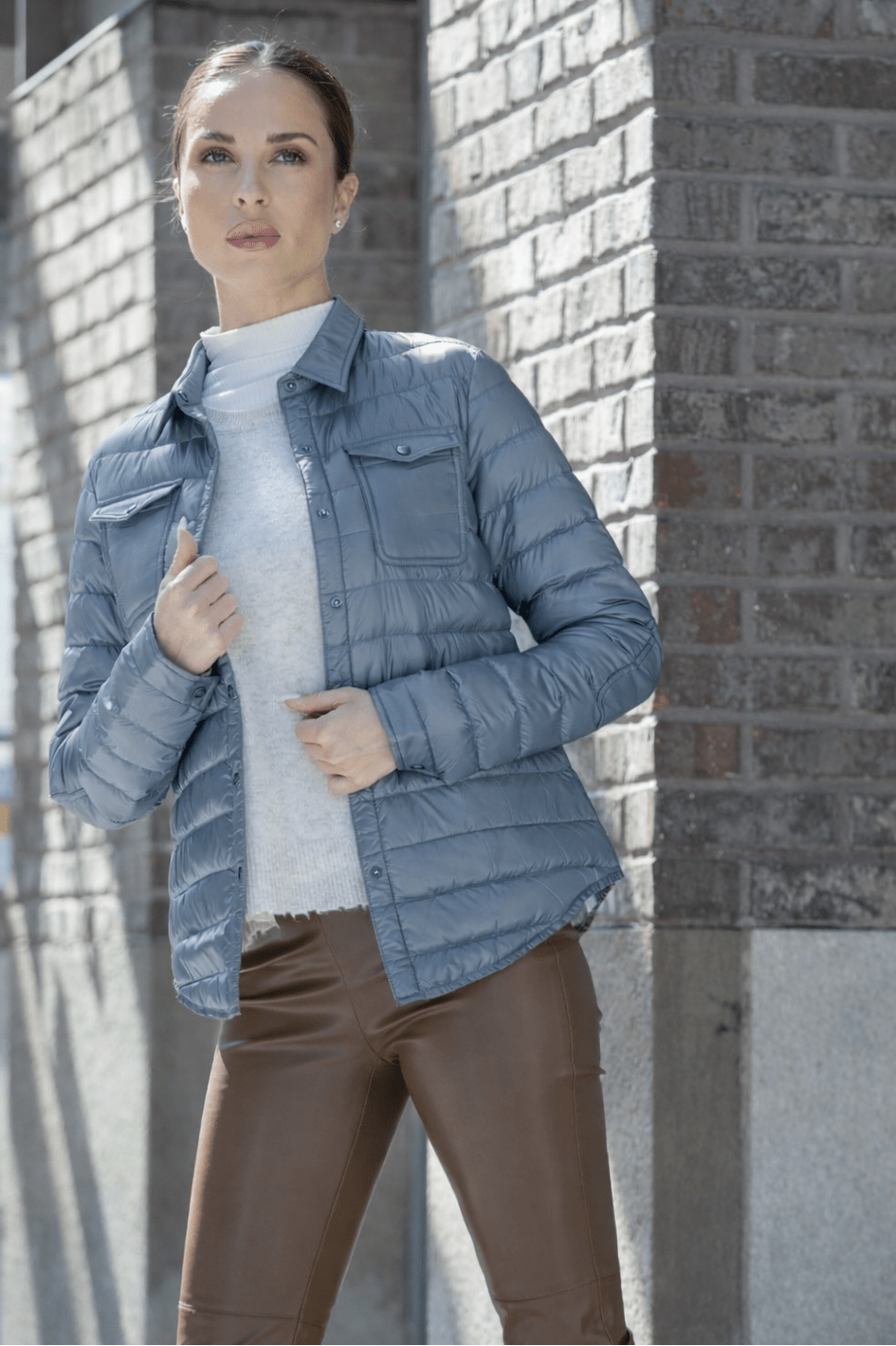 The Harrow Royale | Down Shirt | Steel Blue - Cotes of London