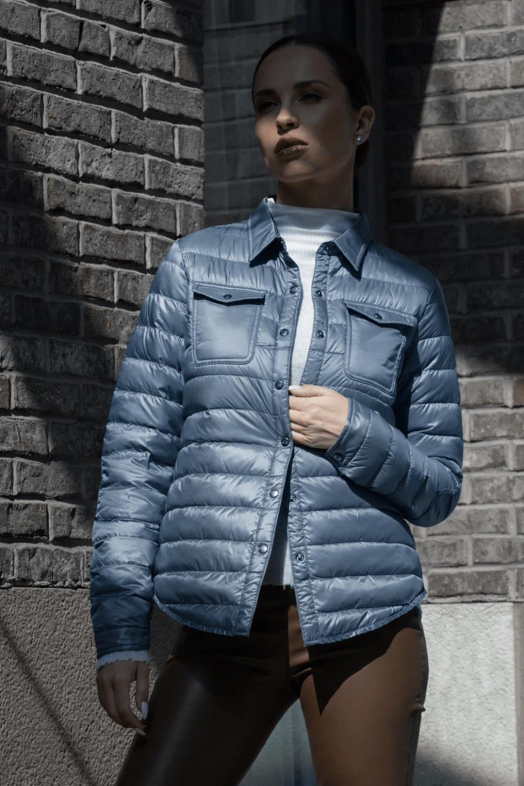 The Harrow Royale | Down Shirt | Steel Blue - Cotes of London