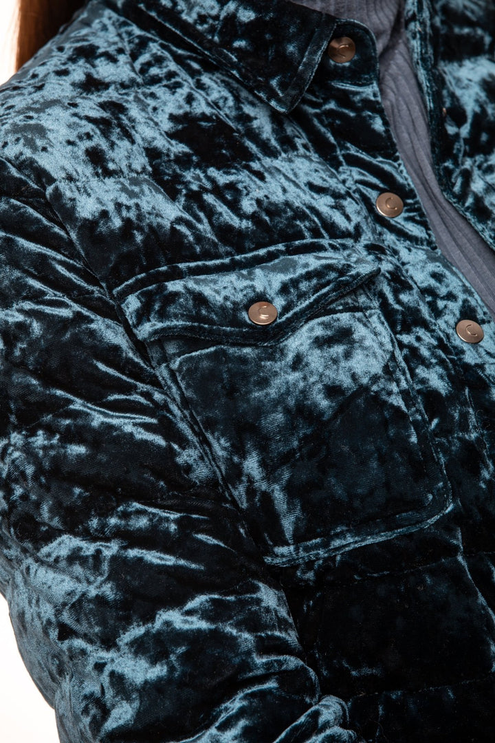 The Harrow Velour | Down Shirt | Indigo - Cotes of London