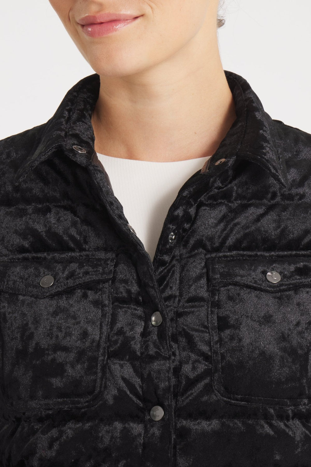 The Harrow Velour | Down Shirt | Midnight Black - Cotes of London