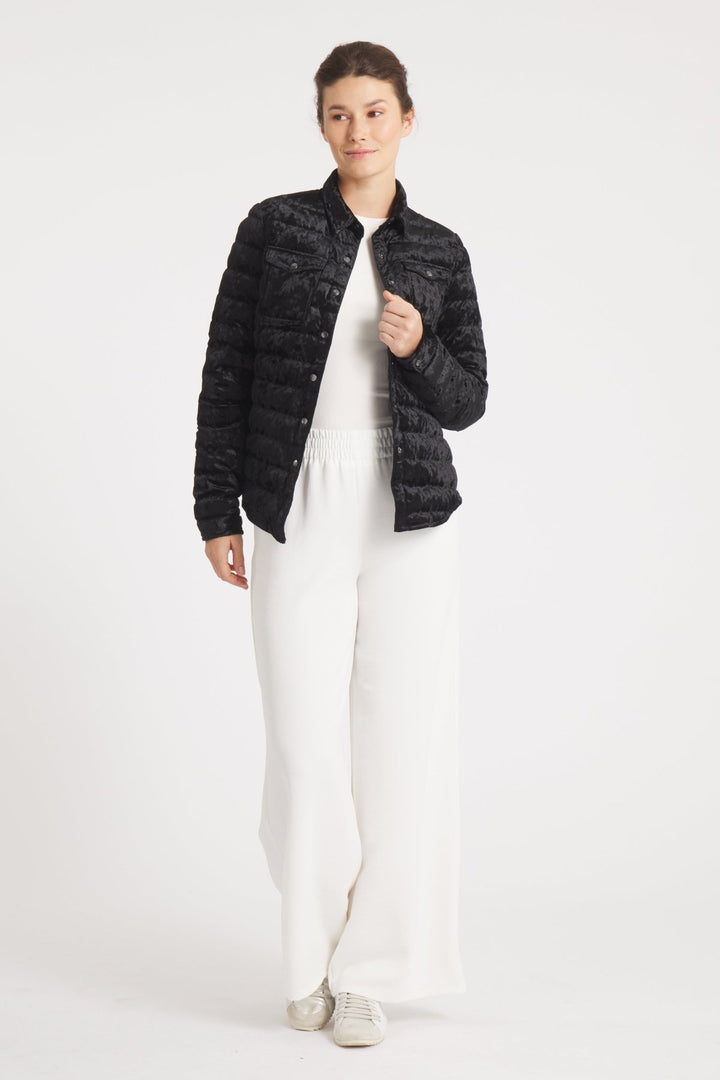 The Harrow Velour | Down Shirt | Midnight Black - Cotes of London