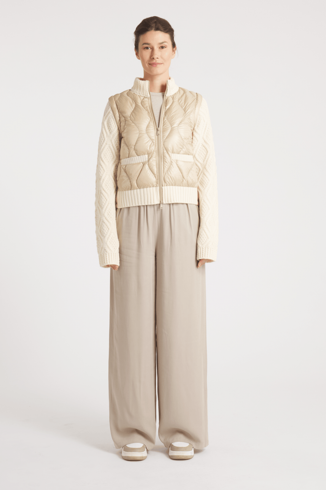 The Hyde | Quilted Down / Wool Jacket | Camel / Beige - Cotes of London