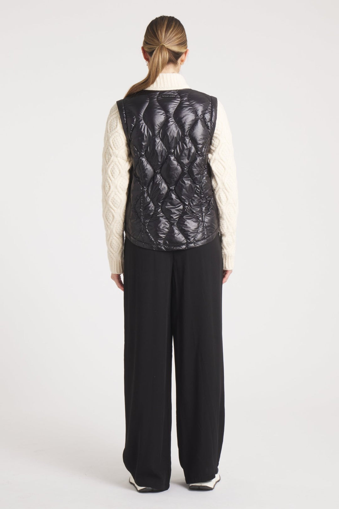 The Hyde | Quilted Down / Wool Jacket | Midnight Black / Beige - Cotes of London