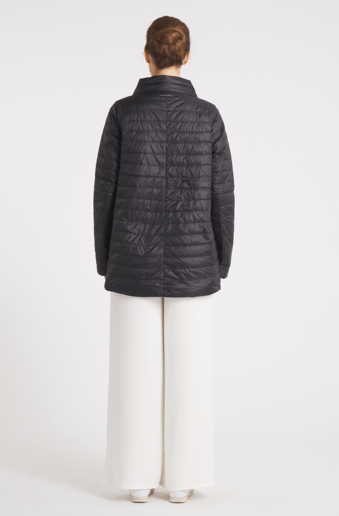 The Knightsbridge | Lightweight 2 in 1 Reversible Down Coat | Matte Black / Metallic Gold - Cotes of London