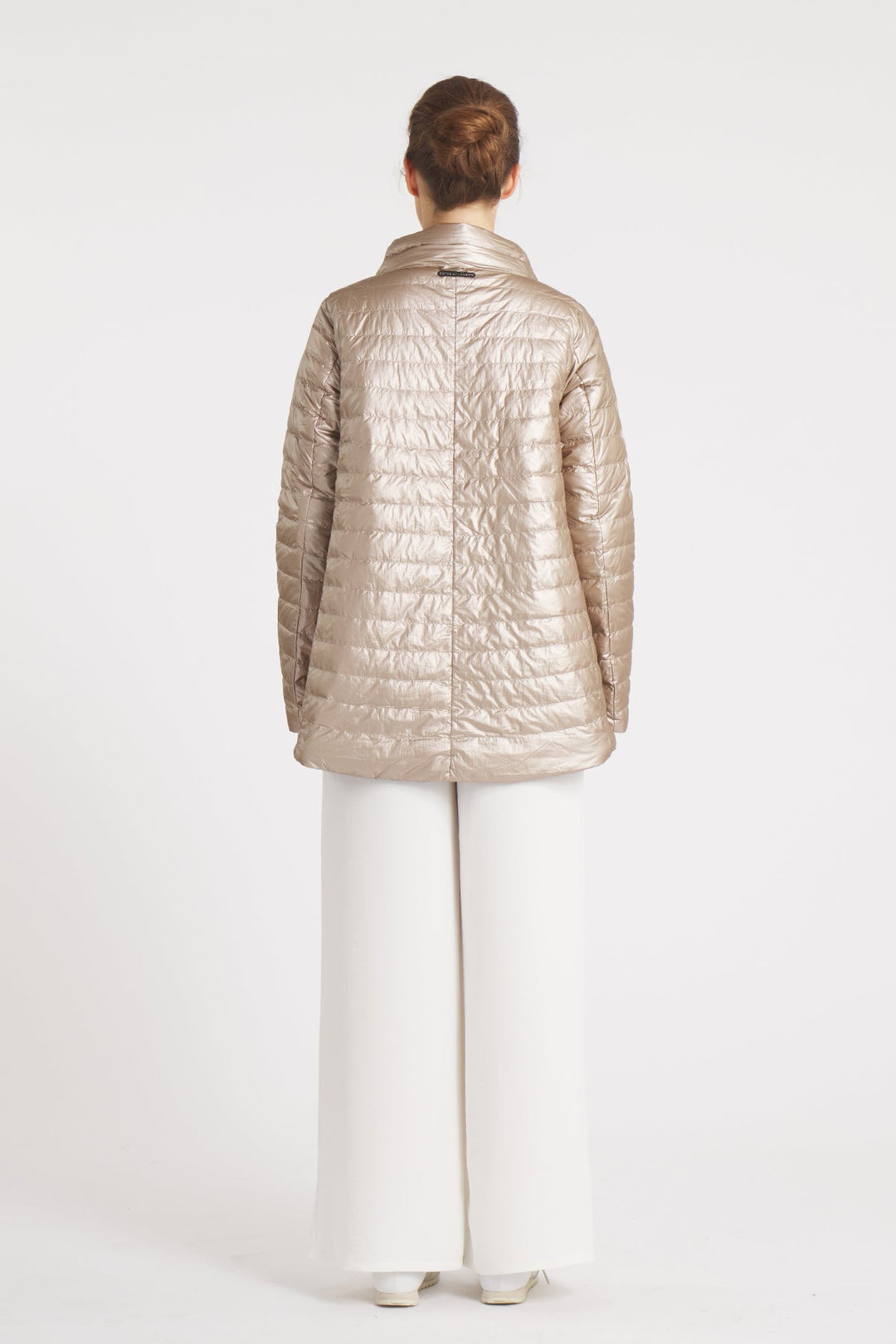 The Knightsbridge | Lightweight 2 in 1 Reversible Down Coat | Matte Black / Metallic Gold - Cotes of London