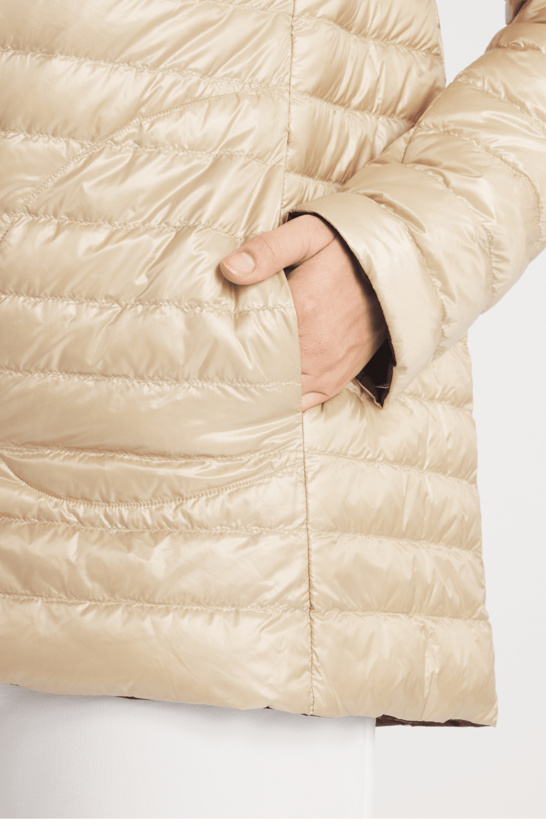 The Knightsbridge | Lightweight 2 in 1 Reversible Down Coat | Matte Black / Taupe - Cotes of London