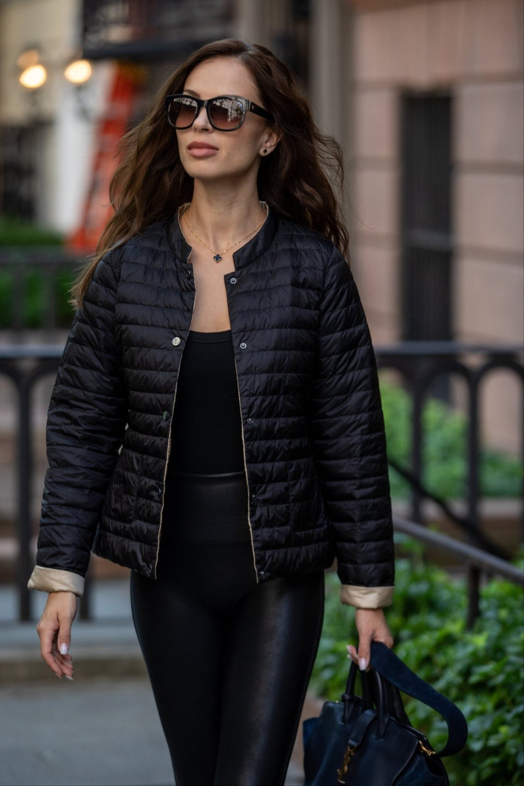 The Leicester in Matte | 2 in 1 Reversible Down Jacket | Midnight Black / Taupe - Cotes of London