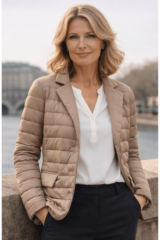 The Mayfair | Down Blazer | Taupe | New Deluxe - Cotes of London