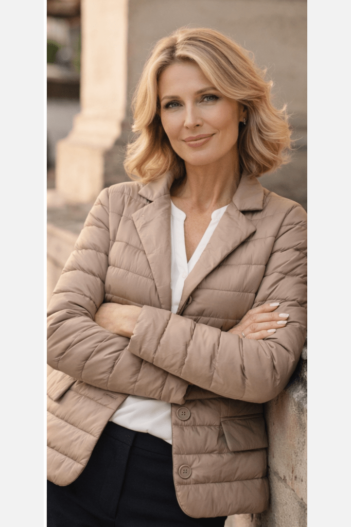 The Mayfair | Down Blazer | Taupe | New Deluxe - Cotes of London