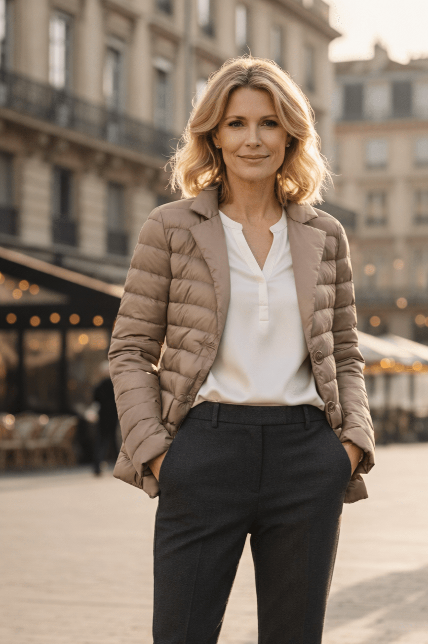 The Mayfair | Down Blazer | Taupe | New Deluxe - Cotes of London