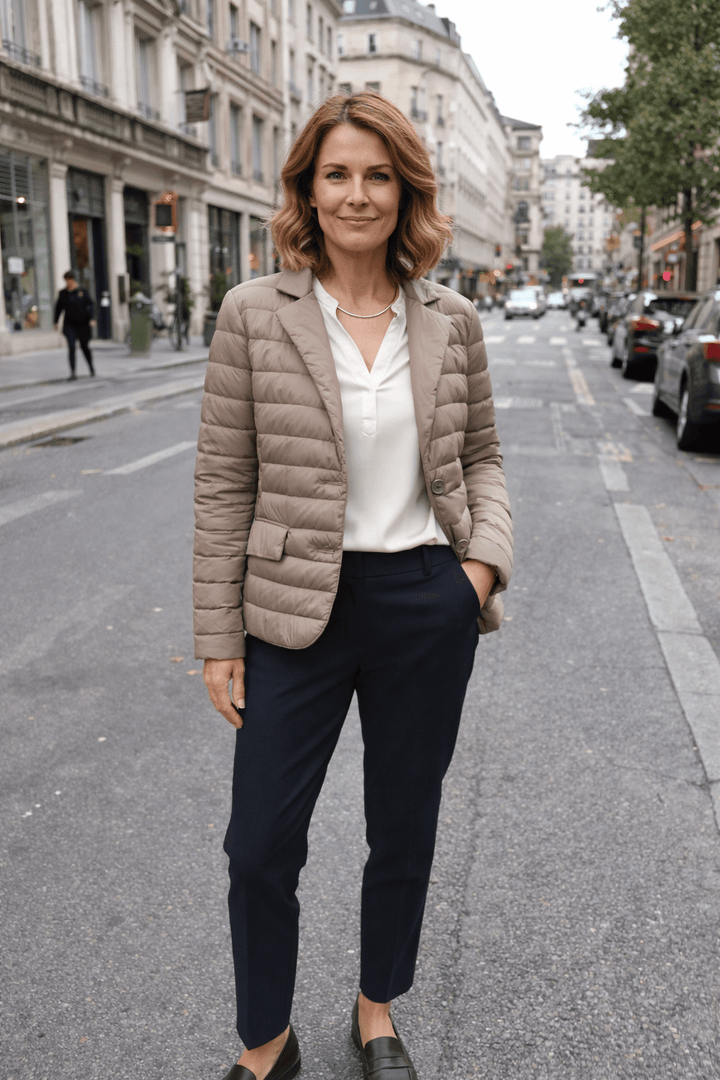 The Mayfair | Down Blazer | Taupe | New Deluxe - Cotes of London