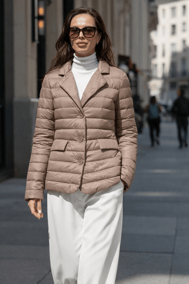 The Mayfair | Down Blazer | Taupe | New Deluxe - Cotes of London