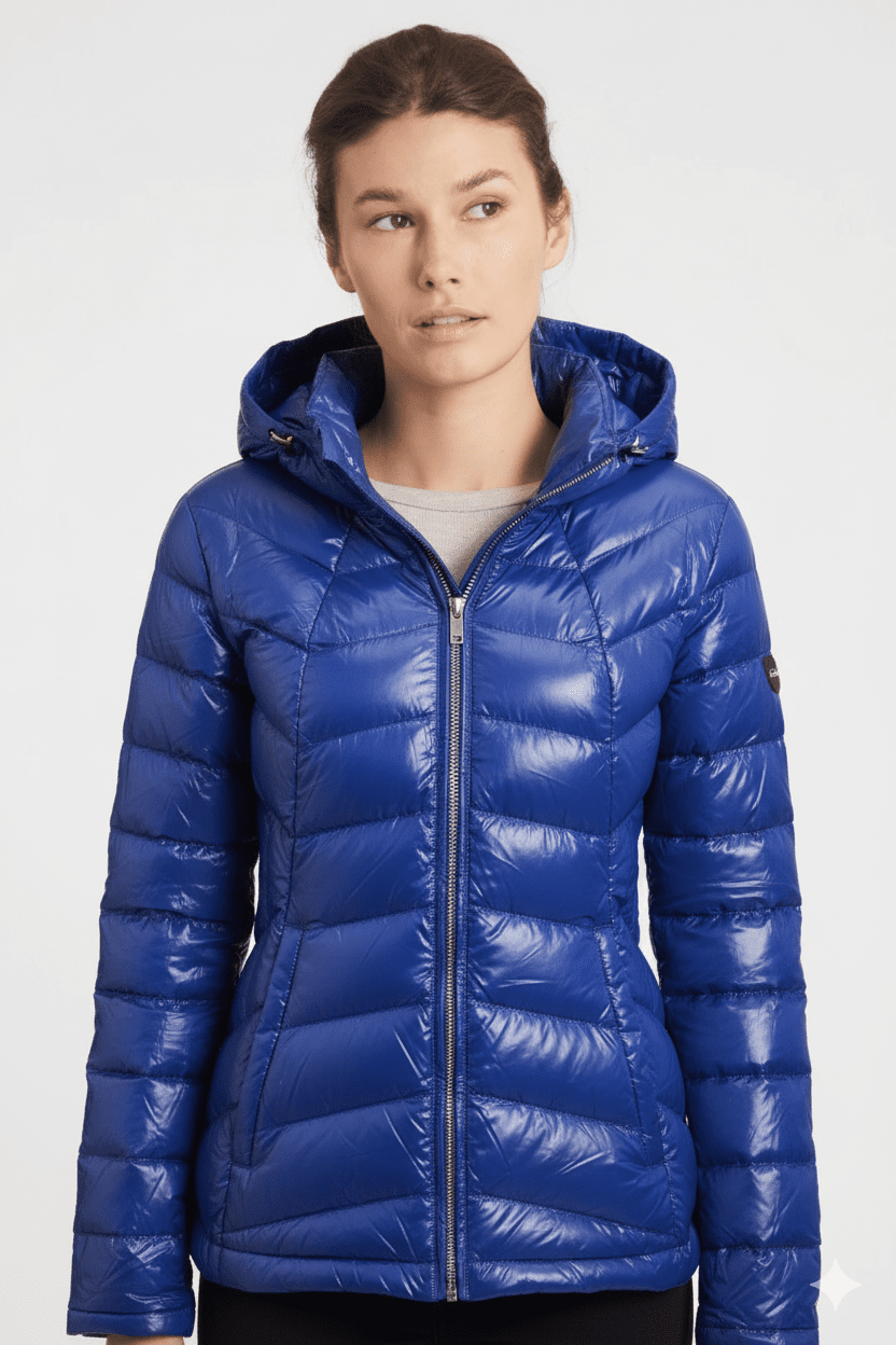 The Senenne | Hooded Down Jacket | Electric Blue - Cotes of London