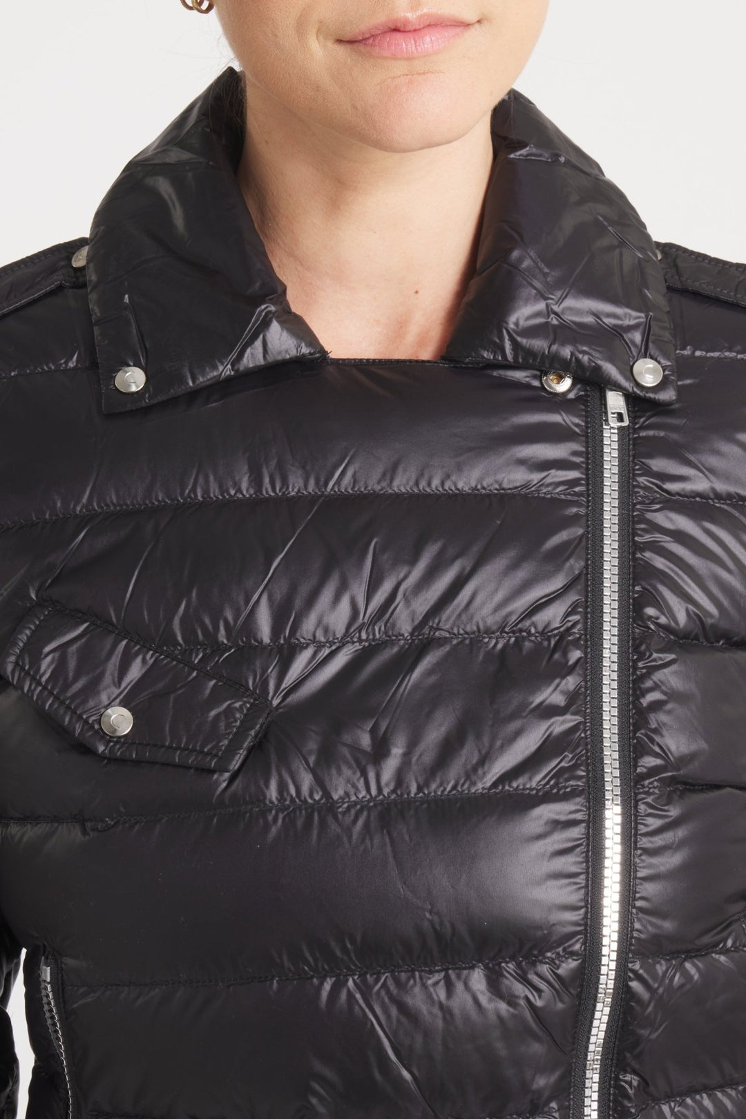 The Silverstone | Down Motorcycle Jacket | Midnight Black - Cotes of London