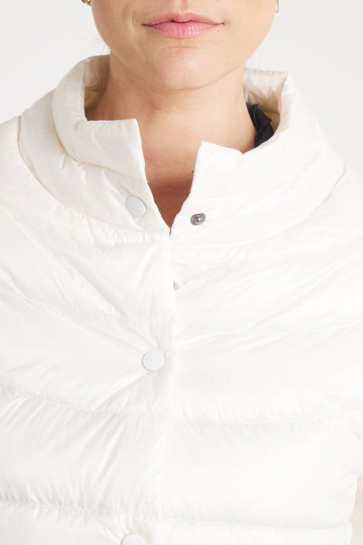 The Soho | Down 3/4 Sleeve Jacket | Ivory - Cotes of London