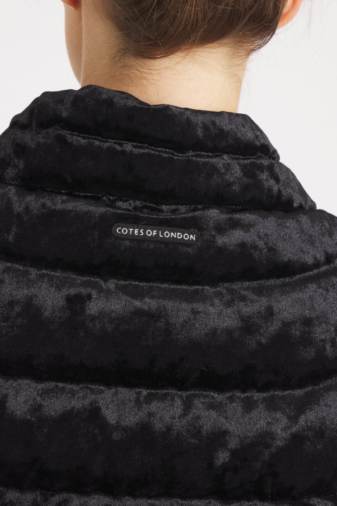 The Soho | Velour Down 3/4 Sleeve Jacket | Midnight Black - Cotes of London