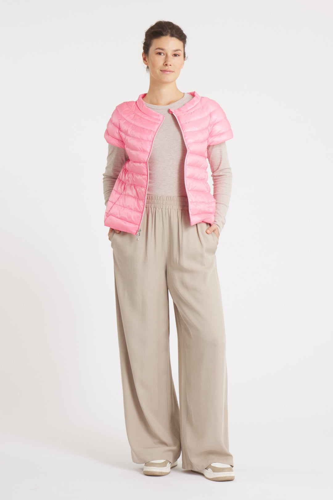 The St Ives | Down Vest | Bubble Gum Pink - Cotes of London