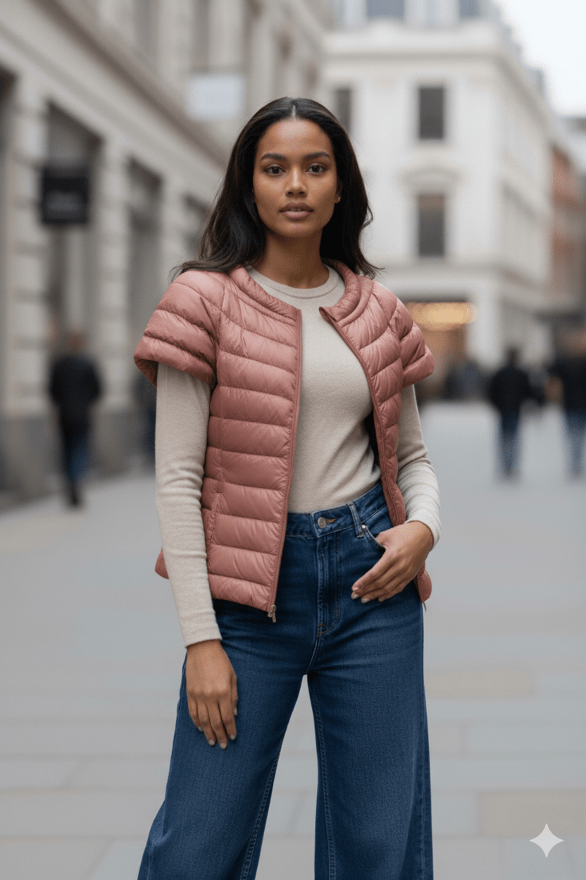 The St Ives | Down Vest | Dusty Rose - Cotes of London