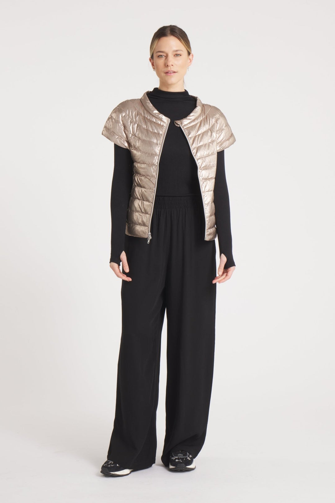 The St Ives | Down Vest Metallic Gold - Cotes of London